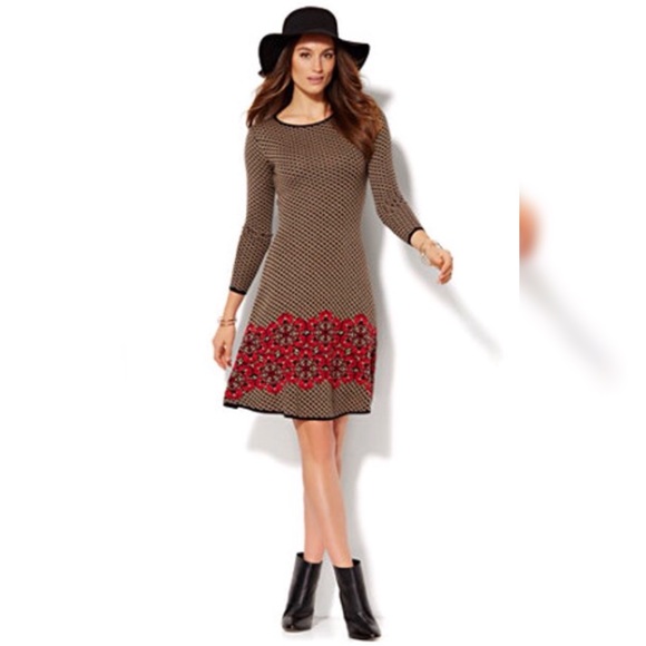 Houndstooth Sweater Dress New York & Company - Picture 1 of 8